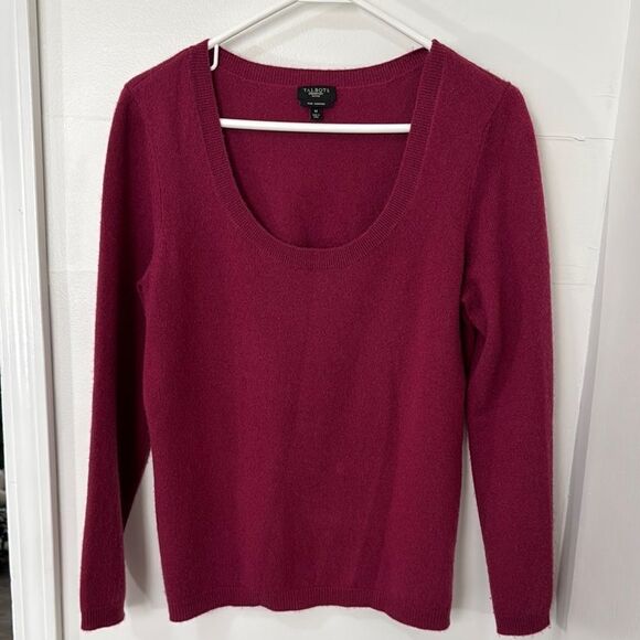 Talbots Deep Fuchsia Sweater 100% Cashmere - Picture 1 of 5